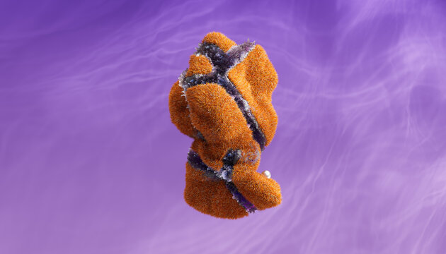 Flying Stone, micro planet, isolate. 3d rendering 