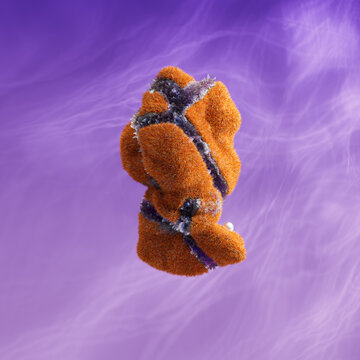 Flying Stone, micro planet, isolate. 3d rendering 