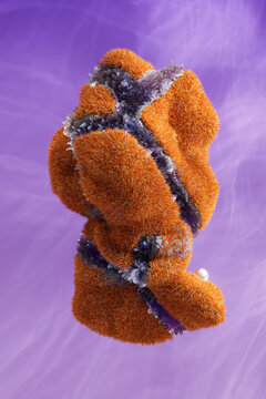 Flying Stone, micro planet, isolate. 3d rendering 