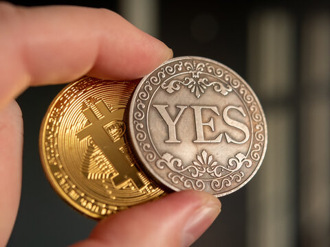 Holding a decision coin related to bitcoin