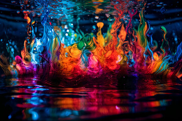 Lights in water background
