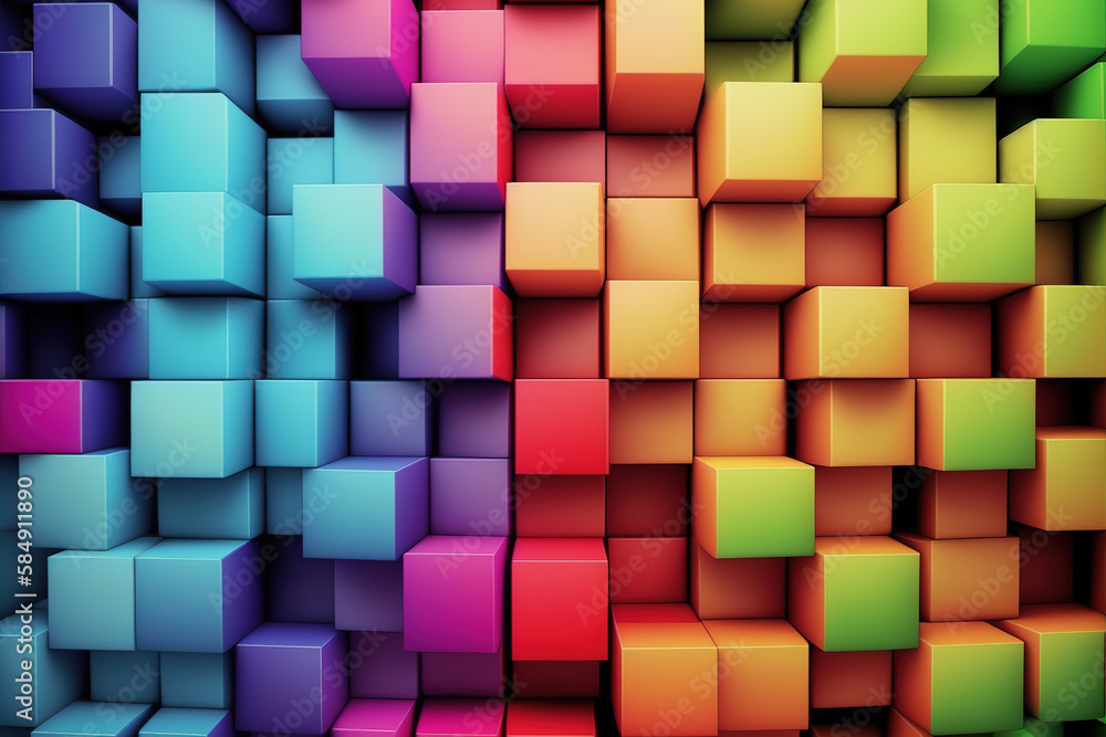 Poster abstract background of cube blocks wall stacking design for cubic wallpaper background . admirable g
