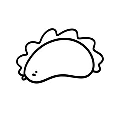 Set Vector Illustration of Hand Drawn Pastel Snack Doodle Art Style