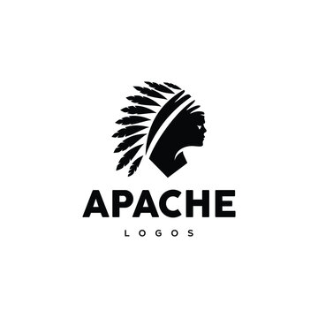Apache Indian tribal mascot logo design character
