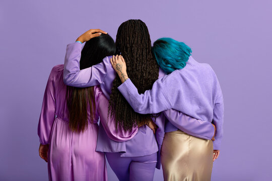 Anonymous women hugging each other