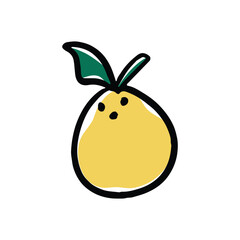 multicolored doodle fruits on white background