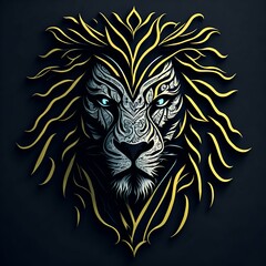 Obraz na płótnie Canvas lion head vector Tattoo design ,Generative IA 