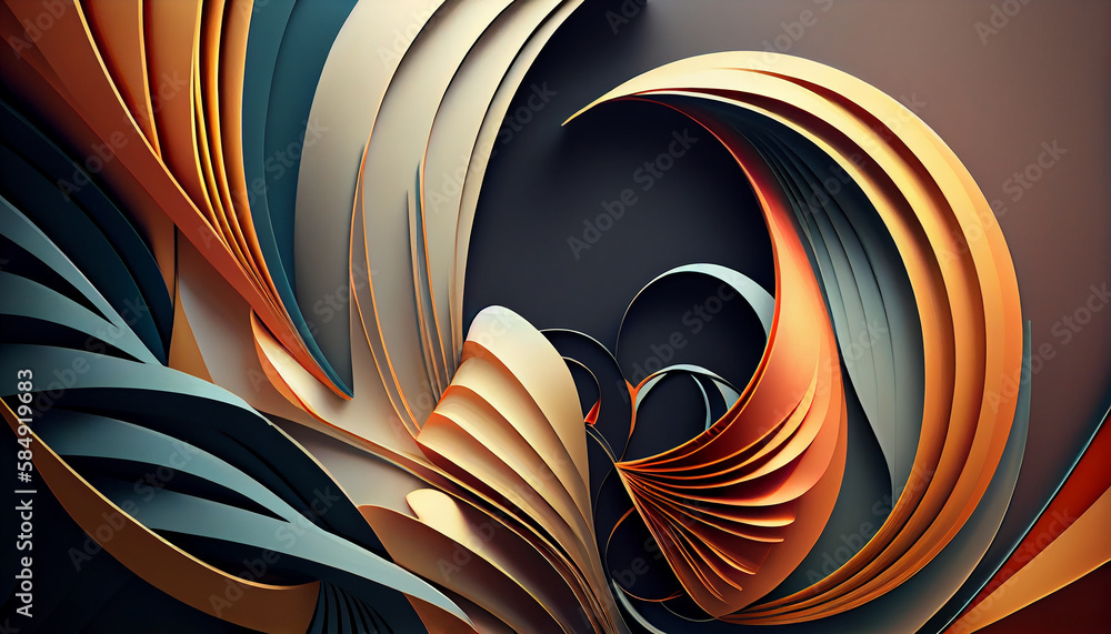 Poster abstract backdrop pattern illustration decoration design curve shape ,generative ai