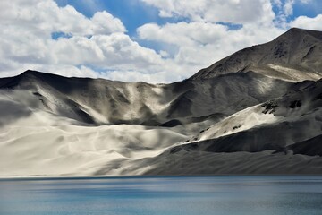 Baisha Lake in Bulunkou Reservoir, Pamir Plateau, Xinjiang