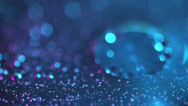 Blue and Purple Bubbles and Bokeh Balls