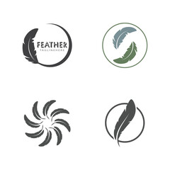 Fototapeta na wymiar feather logo vector template and symbol design