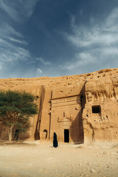 Hegra landmark in saudi arabia