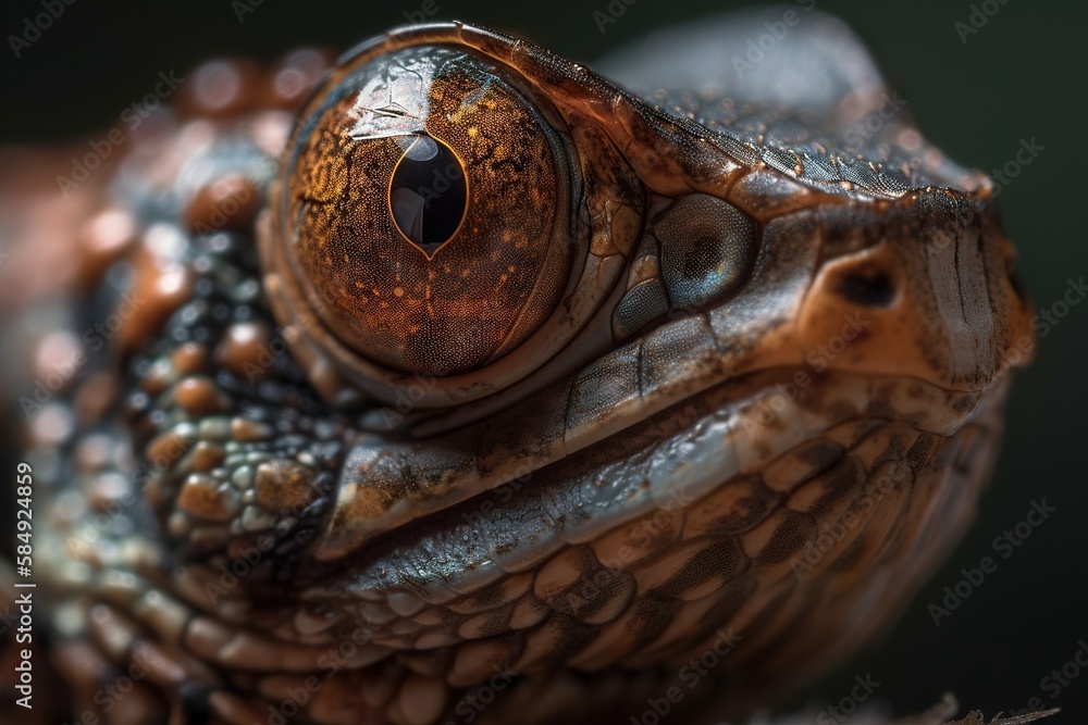 Aufkleber a close up of a frog's eye and head with a black background zoo macro photography macro photography 