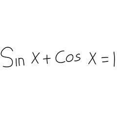 Simple math formulas written in handwritten style