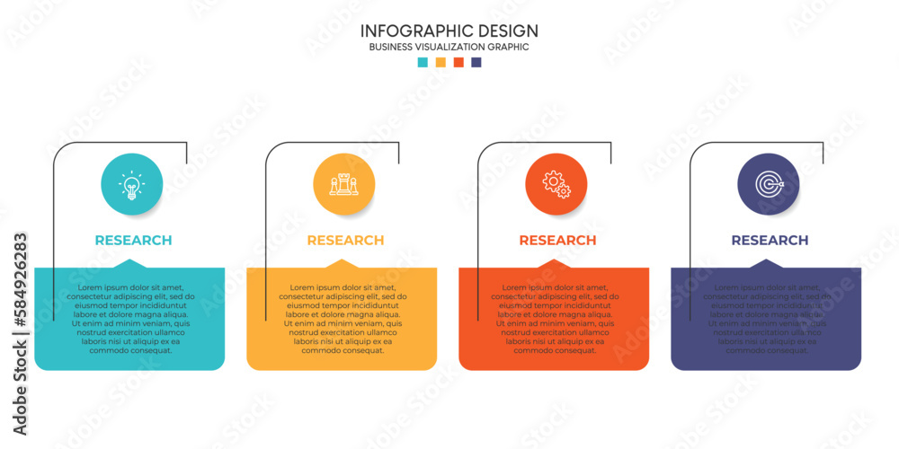 Poster steps business data visualization timeline process infographic template design with icons