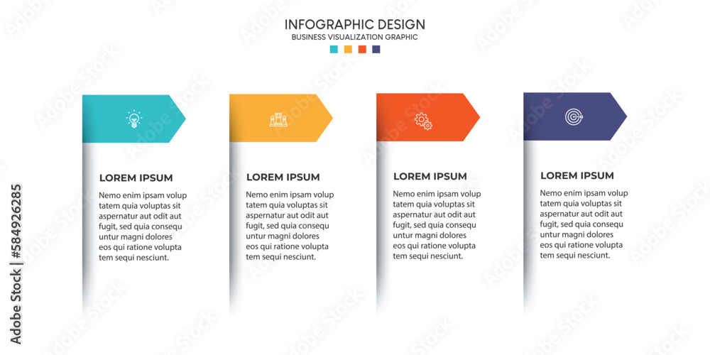 Poster steps business data visualization timeline process infographic template design with icons