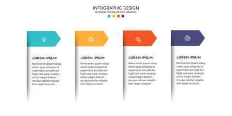 Steps business data visualization timeline process infographic template design with icons