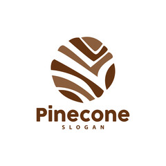 Pine Cone Logo, Elegant Luxury Pine Simple Design, Tree Acorn Icon Vector, Product Brand Illustration