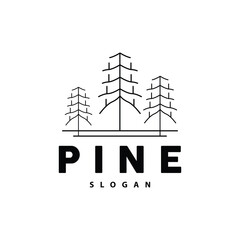 Pine Tree Logo, Luxurious Elegant Simple Design, Fir Tree Vector Abstract, Forest Icon Illustration Pine Product Brand