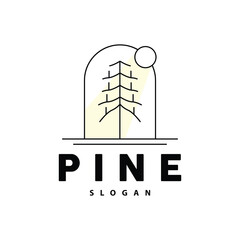 Pine Tree Logo, Luxurious Elegant Simple Design, Fir Tree Vector Abstract, Forest Icon Illustration Pine Product Brand