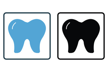 Tooth icon illustration. icon related to human organ. Solid icon style. Simple vector design editable
