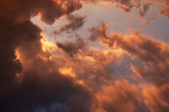 dramatic violet clouds in the sky