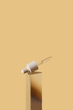Cosmetic product on glass pedestal