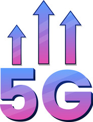 Mobile wireless 5th generation technology icon element illustration. 5G wireless network technology concept