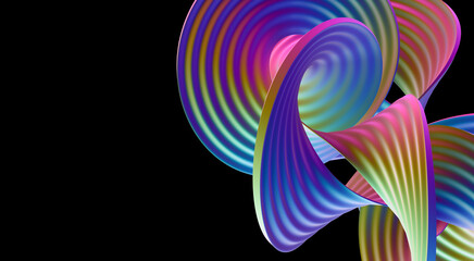 Swirls of rainbow color.