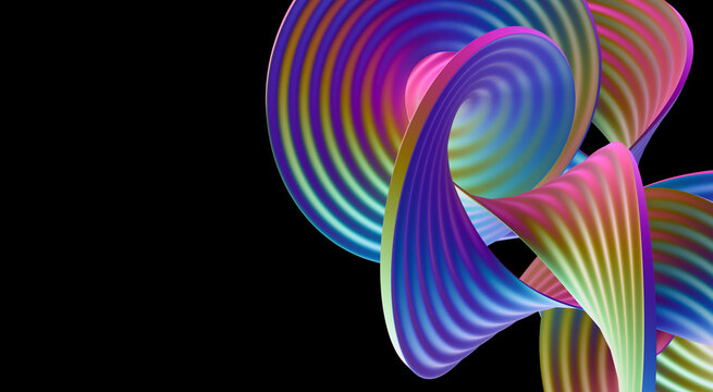 Swirls of rainbow color.