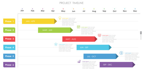 Fototapeta na wymiar project timeline diagram Infographic roadmap template for business. 12 Months modern Timeline diagram calendar with presentation vector infographic.