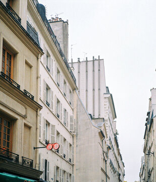 Parisian buildings with optician sign