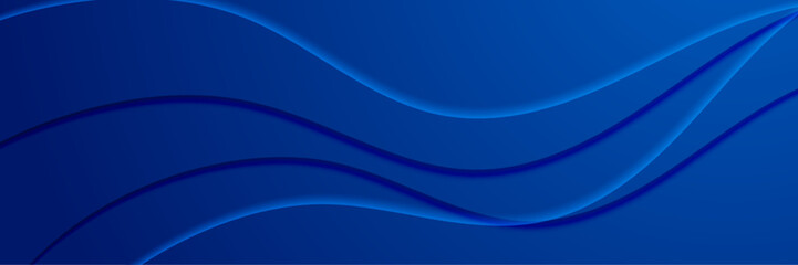 Paper layer blue abstract background. Curves waves and lines use for banner, cover, poster, wallpaper, design with space for text.