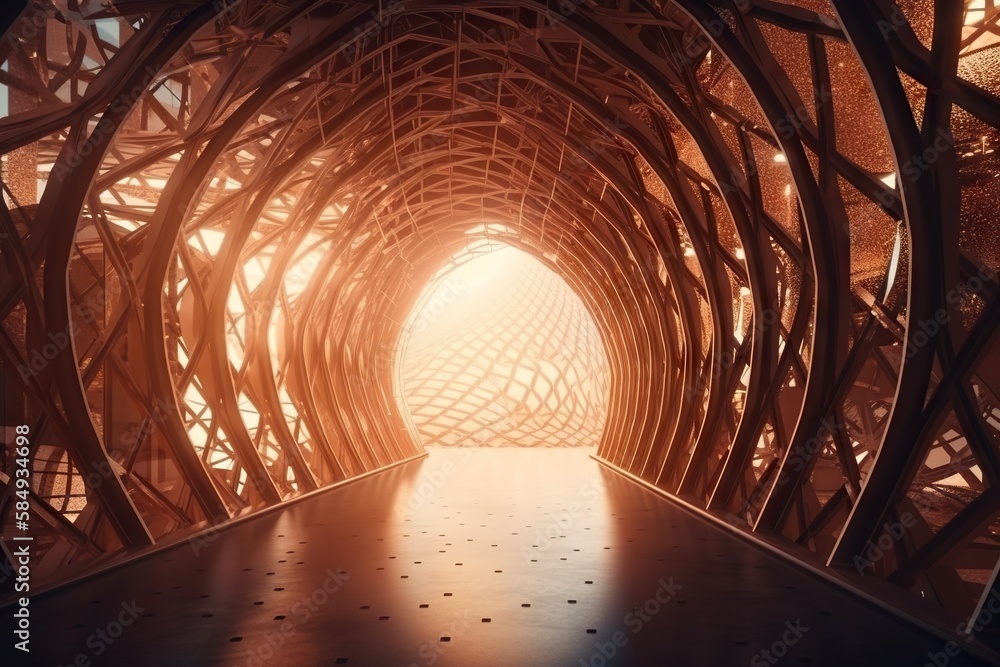 Poster a tunnel with a light at the end of it and a light at the end of it deep sea trench panoramic photog