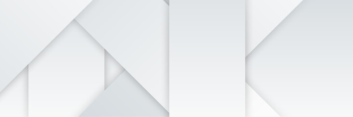 Modern white grey gray geometric shapes 3d abstract technology background. Vector abstract graphic design banner pattern presentation background web template.