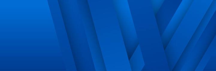 Obraz premium Modern blue gradient abstract vector long wide banner background. Design for poster, template on web, backdrop, banner, brochure, website, flyer, landing page, presentation, and webinar
