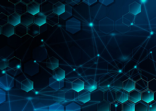 青いデジタルネットワークイメージ背景