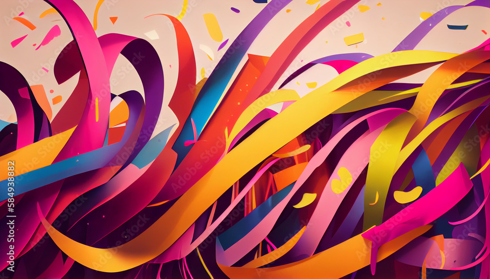 Poster abstract multi colored background, modern computer graphic design generated by ai