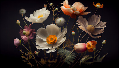 Obraz na płótnie Canvas Nature elegance in a single flower beauty generated by AI