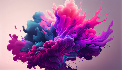 Obraz premium Abstract multi colored ink paint backdrop creates artistic chaos generated by AI