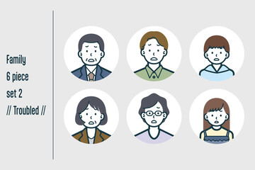 困っている3世代の家族の6点セットno.2