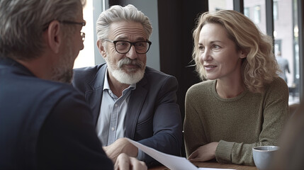 Retirement Planning Made Easy - Mature Couple Meets Financial Advisor for Professional Guidance