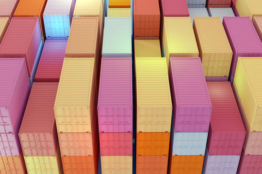 Illustration of Stacked cargo containers