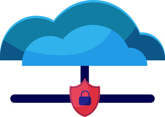 Digital data protection design element icon. Cyber security illustration. Cloud computing network safety concept