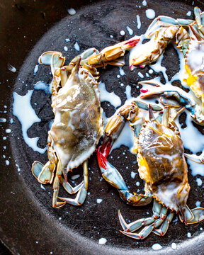Buttermilk marinated soft shell crabs