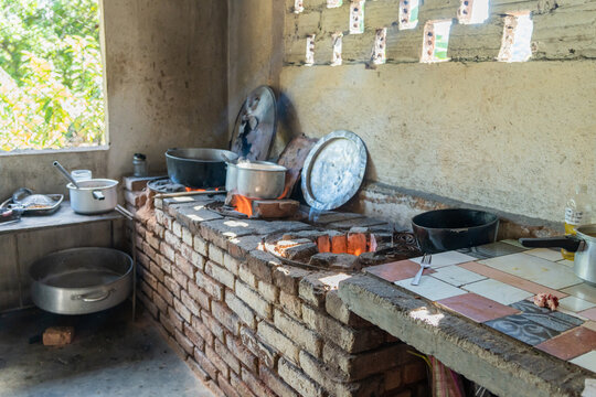 Interior Of A Rural Kitchen In Cuba