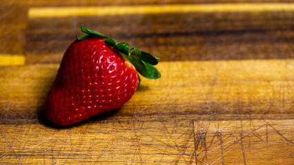 Strawberry on a wooden table