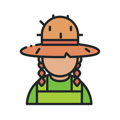 woman with straw hat