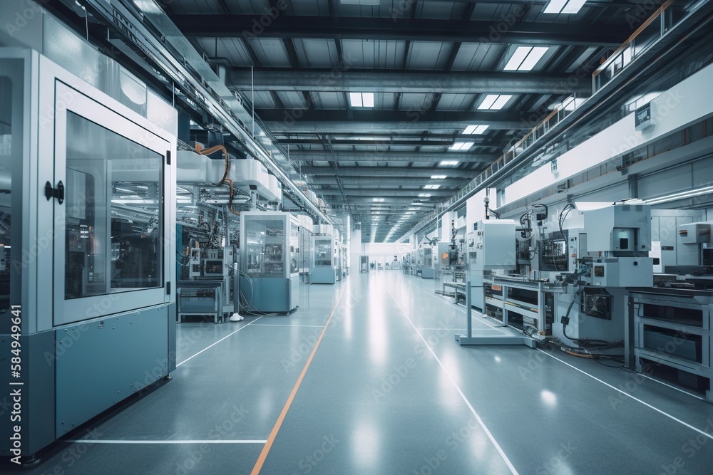 Poster a large factory with a lot of machines and machinery in it factory panoramic photography manufacturi