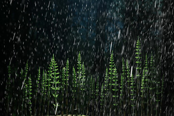 green shoots graphics concept nature horsetail in the forest